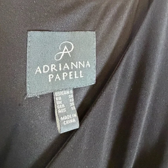 Adrianna Papell Formal Cocktail Dress Black Floral Ball Gown Skirt Size 6 - Picture 6 of 8